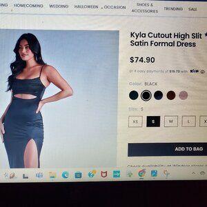 Windsor Black Satin Homecoming Dress
